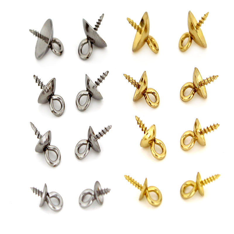 Jewelry Making Parts - 20個入り ステンレス製クラスプ フック スクリューアイピン ベイルペグ 半穴ビーズ