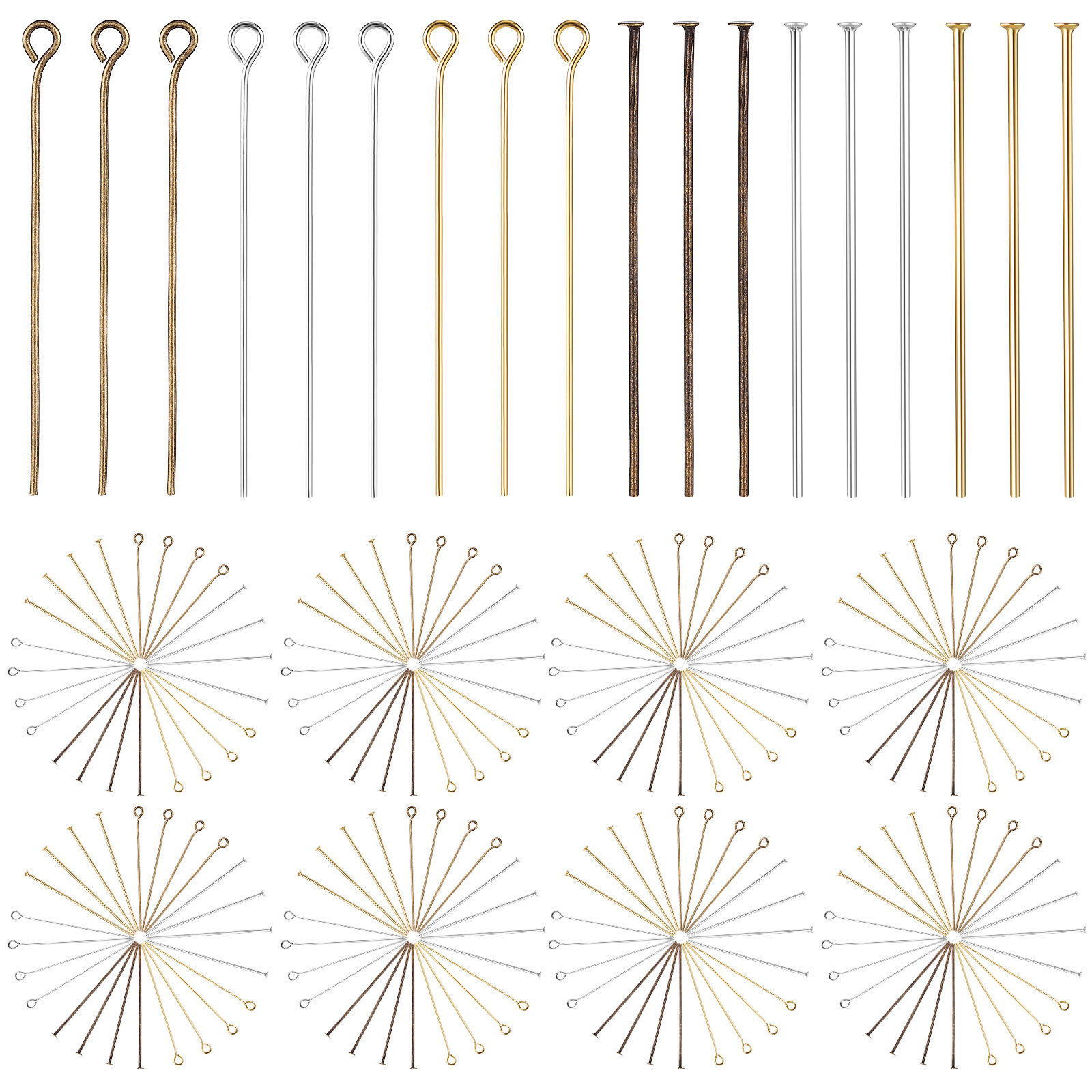 Jewelry Making Tools - 1セットのジュエリー製作用具：アイピン、平頭ピン、大量のジュエリーパーツ、イヤリング、ネックレス、ブレスレット用の工具