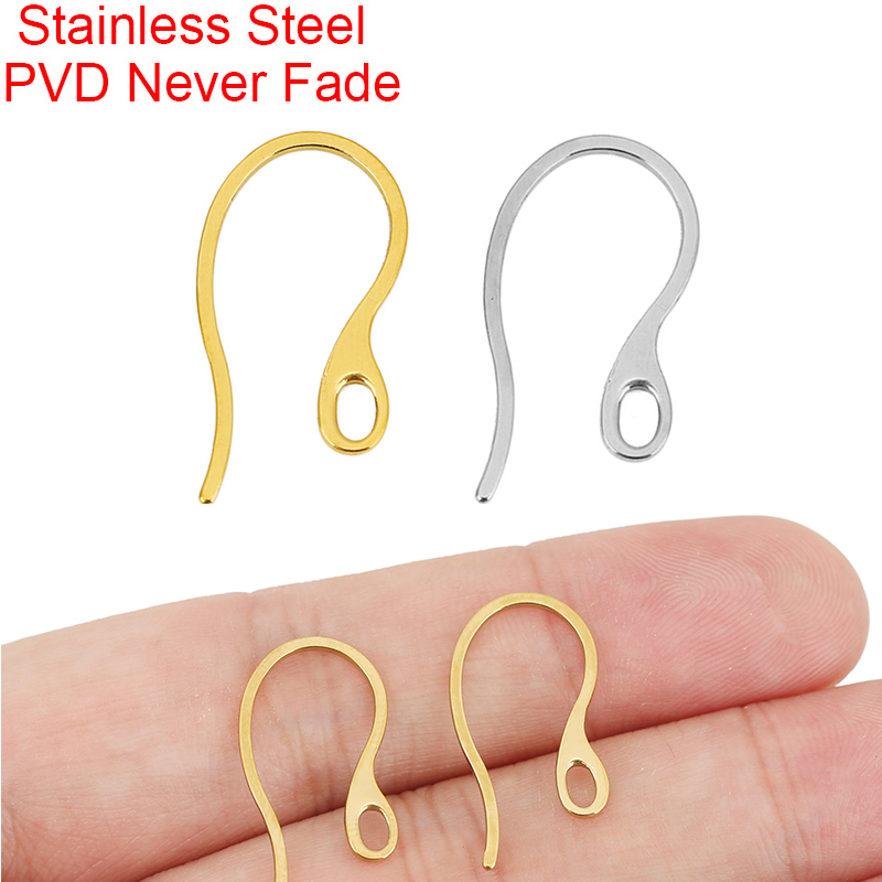 Jewelry Making Parts - 20個入り 低刺激性ステンレス製イヤリングフック PVD加工で色褪せなし 丈夫なイヤリング留め具 DIYジュエリー用品用