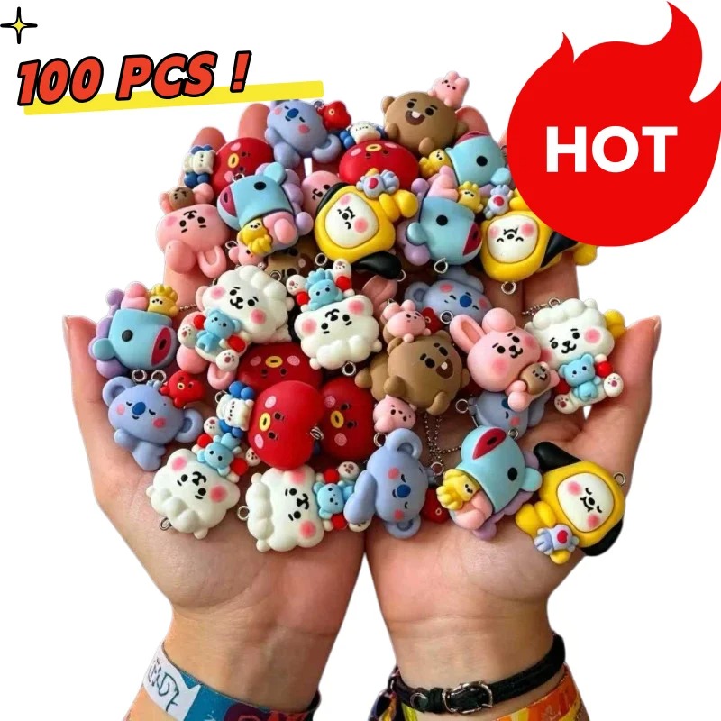 Jewelry Making Parts - 7 個 BT21 樹脂漫画チャーム DIY アクセサリークラフト用品ジュエリー作成用イヤリングネックレスブレスレットペンダント電話デコ