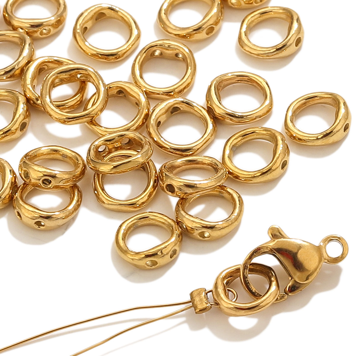 20個入り ステンレス製クラスプ エンドコネクター フック  - Jewelry Making Parts のレビューと価格