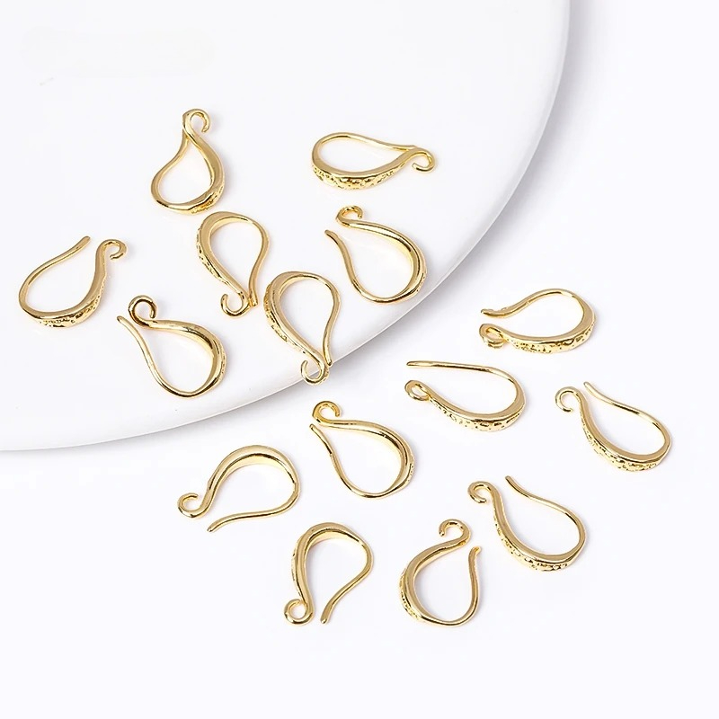 オープンループ付きイヤリングフック 18Kゴールドメッキ イ - Jewelry Making Items のレビューと価格
