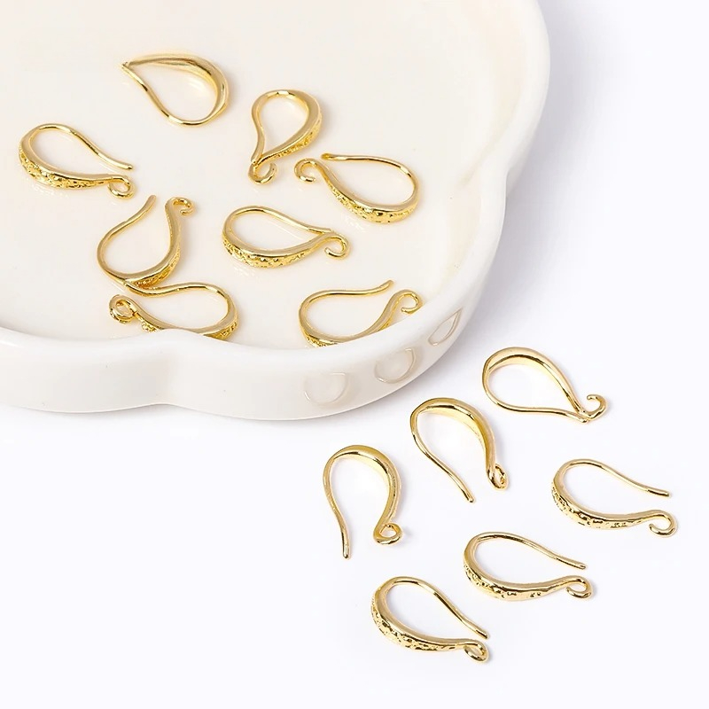 オープンループ付きイヤリングフック 18Kゴールドメッキ イ - Jewelry Making Items のレビューと価格