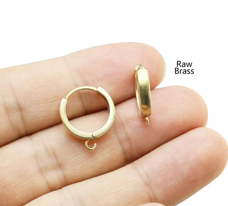 10個の真鍮イヤーフープ、レバーバックイヤリングフック、イヤ - Jewelry Making Parts のレビューと価格