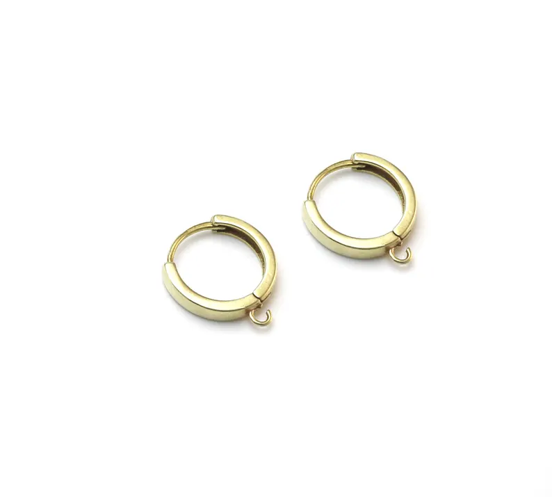 10個の真鍮イヤーフープ、レバーバックイヤリングフック、イヤ - Jewelry Making Parts のレビューと価格