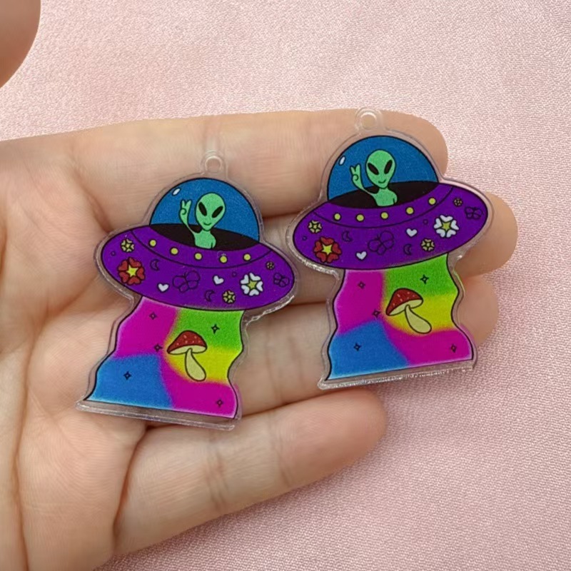 10 個クロスボーダー人気の楽しいアクリルエイリアンキャラク - Jewelry Making Party のレビューと価格