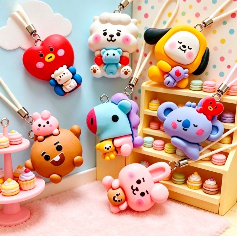 7 個 BT21 樹脂漫画チャーム DIY アクセサリークラ - Jewelry Making Parts のレビューと価格