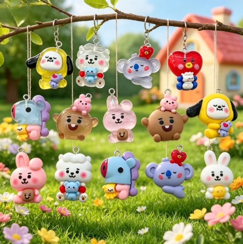 7 個 BT21 樹脂漫画チャーム DIY アクセサリークラ - Jewelry Making Parts のレビューと価格