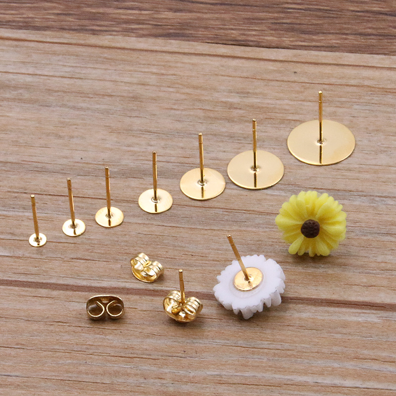 50-100 個 2 色のステンレス鋼のイヤリングスタッドブ - Jewelry Making Items のレビューと価格