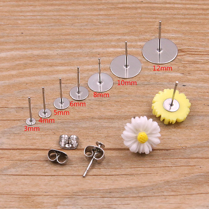 50-100 個 2 色のステンレス鋼のイヤリングスタッドブ - Jewelry Making Items のレビューと価格