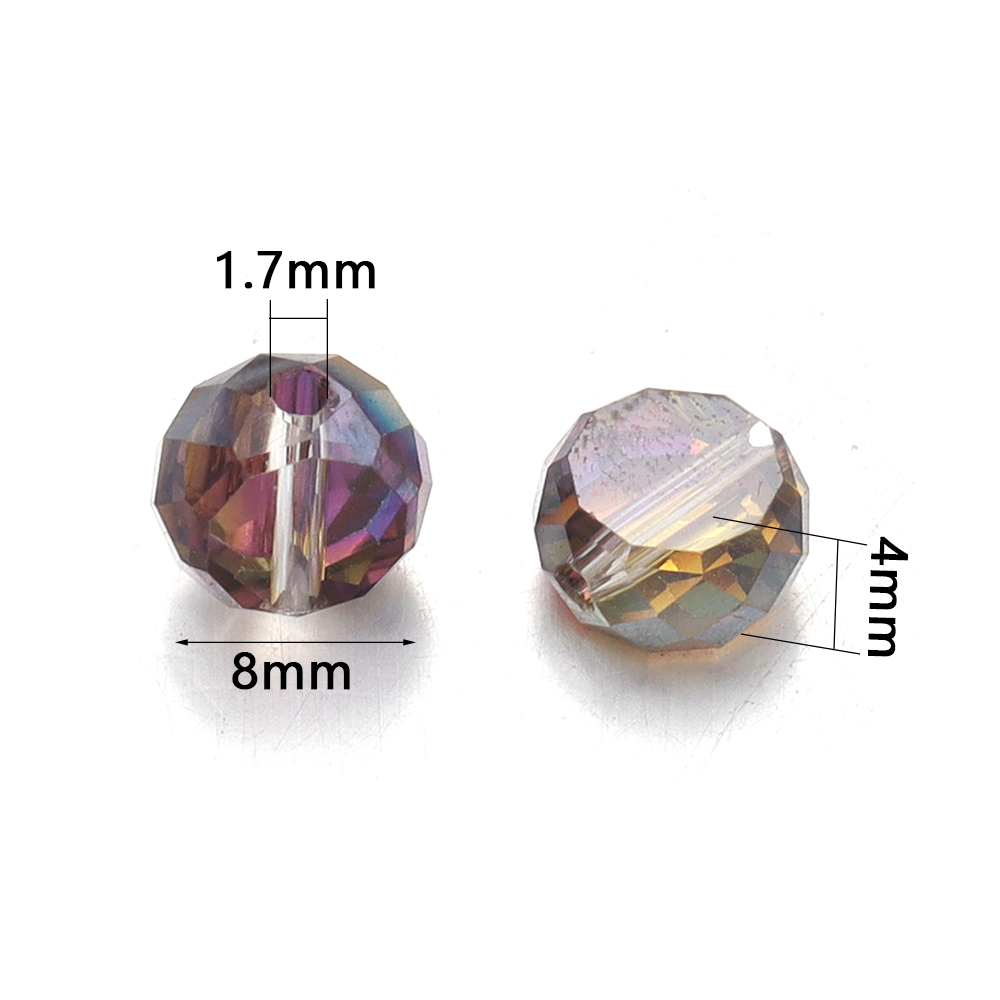 30 ピース/ロット 8 ミリメートルカラフルなメッキフラッ - Crystal Bead Mix のレビューと価格