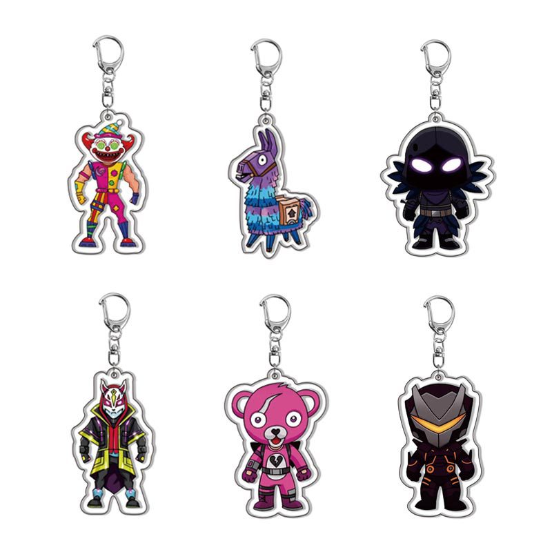 漫画ゲーム 6 個フォートナイト人気のアクリル両面キーホルダ - Jewelry Making Party のレビューと価格