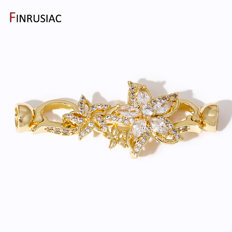 18K金メッキフラワーパールクラスプ,真ちゅう製ジルコンフッ - Jewelry Making Items のレビューと価格