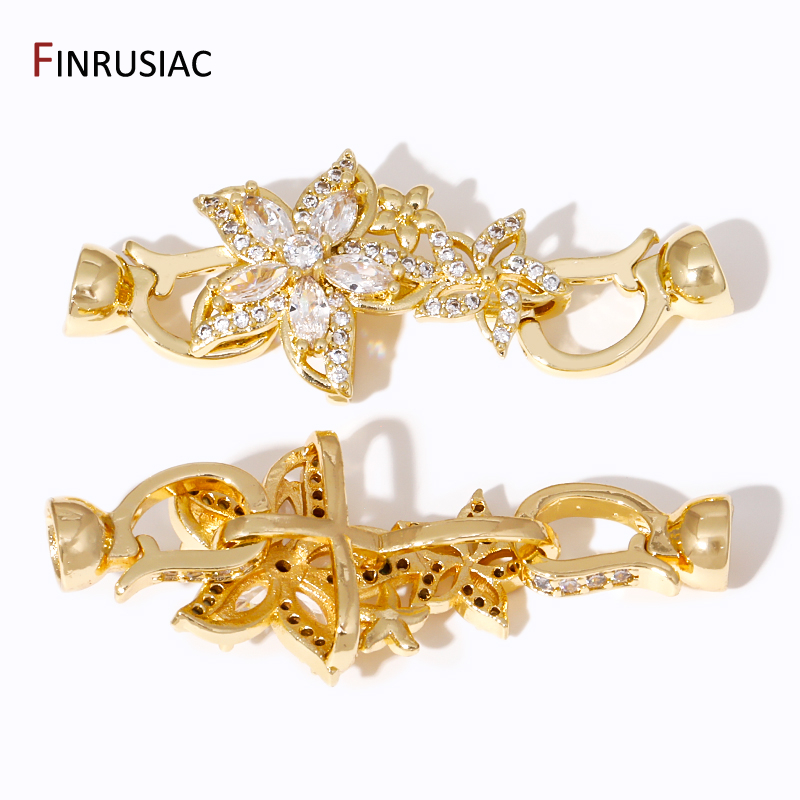 18K金メッキフラワーパールクラスプ,真ちゅう製ジルコンフッ - Jewelry Making Items のレビューと価格