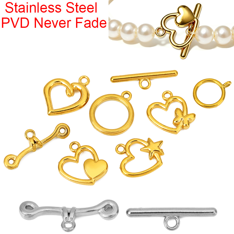 5セットPVD加工ステンレス鋼OTクラスプトグルブレスレット - Jewelry Making Parts のレビューと価格