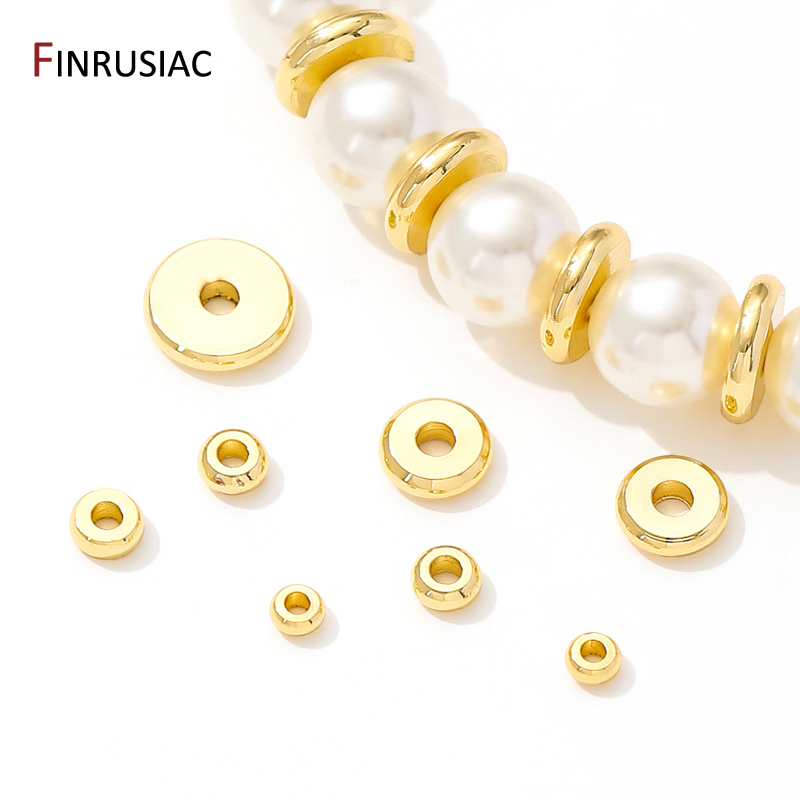 18K金メッキ真鍮製フラットスペーサービーズ、ブレスレット製 - Jewelry Making Items のレビューと価格