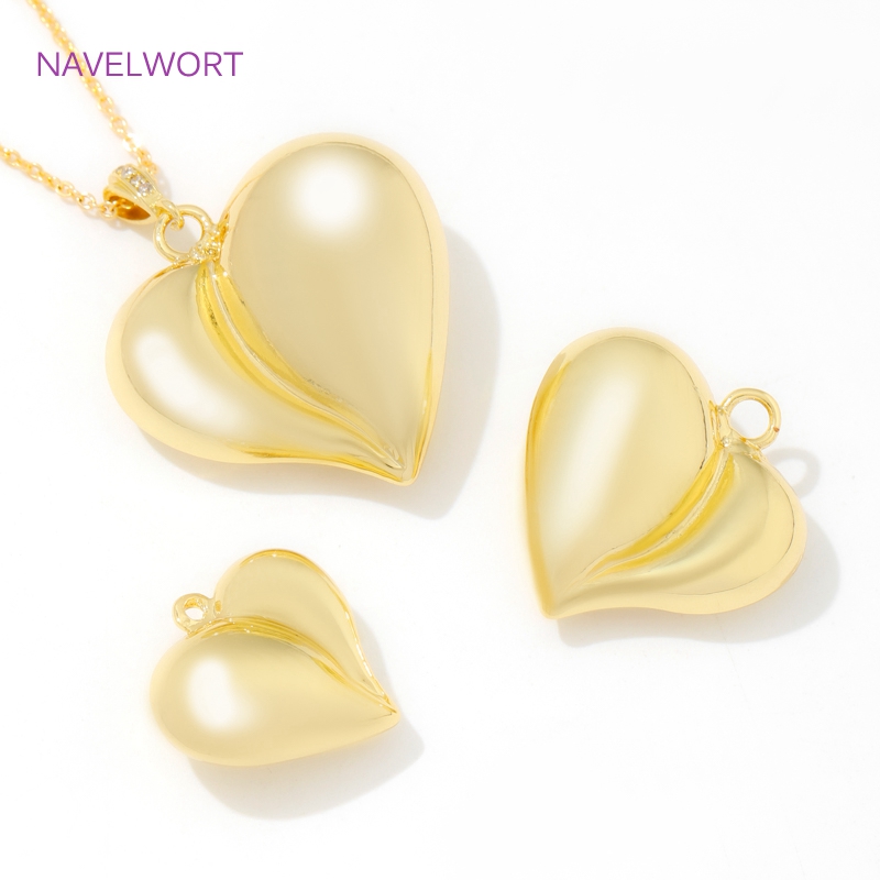 ジュエリー用ペンダント 18K金メッキ真鍮ハートチャームペン - Jewelry Making Items のレビューと価格