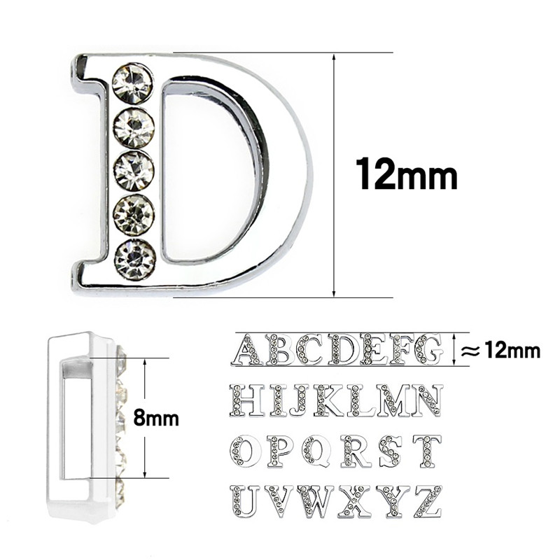 50個/ロット 穴径8MM スライドレター DIYスライドチ - Crystal Bead Mix のレビューと価格