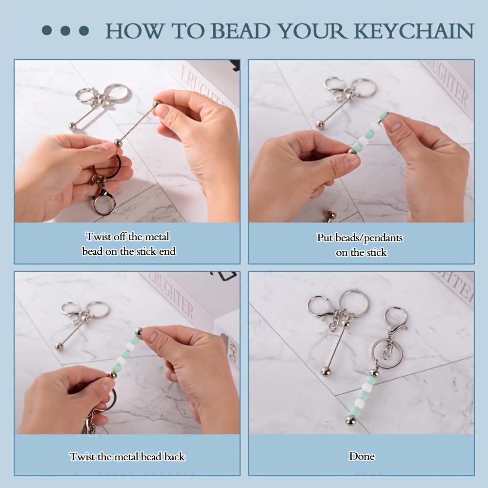10 個 DIY ユニークなブランクビーズキーホルダー作成キ - Jewelry Making Items のレビューと価格