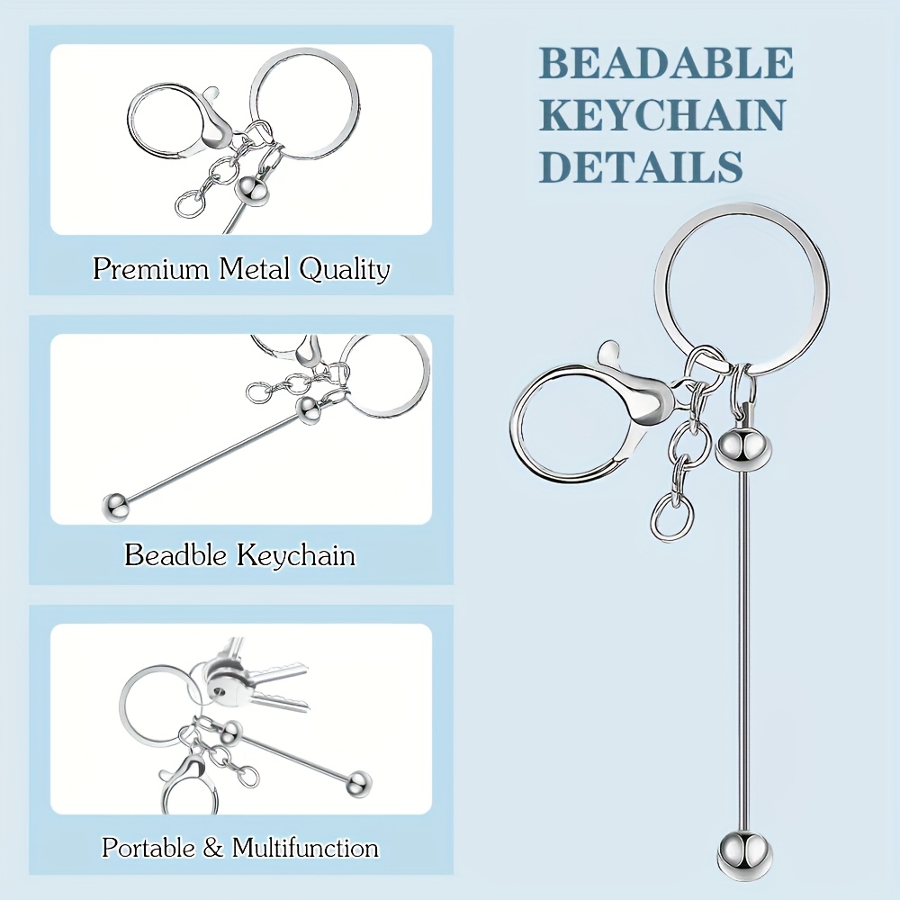 10 個 DIY ユニークなブランクビーズキーホルダー作成キ - Jewelry Making Items のレビューと価格