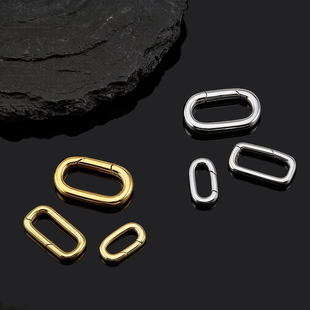 2個入り 18K金メッキ オーバルカラビナネックレスクラスプ - Jewelry Making Parts のレビューと価格