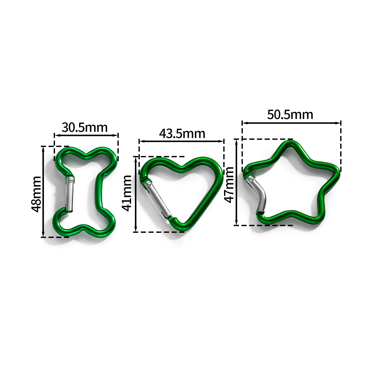1 ピース/ロットアルミミニカラビナクリップスター/ハート/ - Jewelry Making Tools のレビューと価格